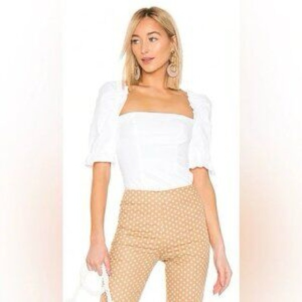 LPA puff sleeve square neck blouse 🤍